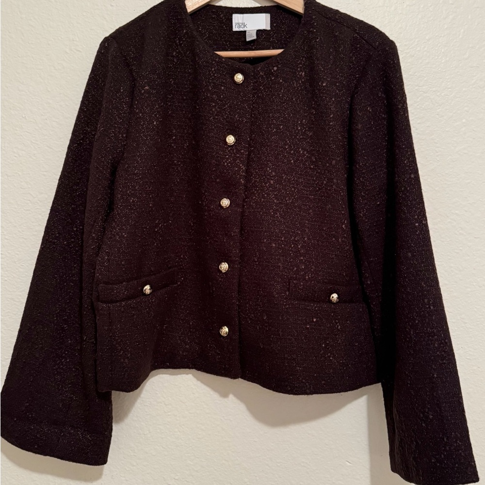 Nordstrom Rack Women’s Tweed Lined Jacket , New without Tags, Brown, Size XL